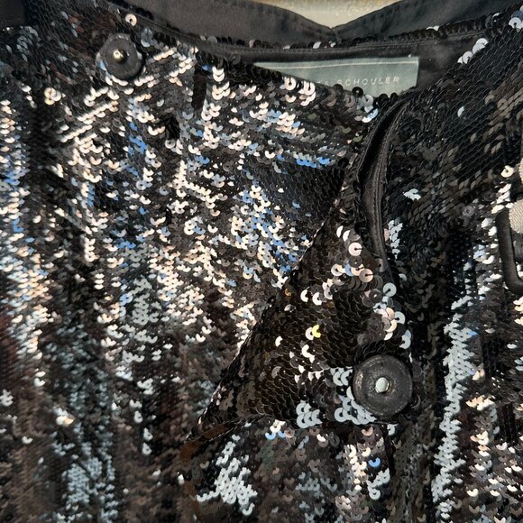 Proenza Schouler Sequin Wide Leg Karate Pants Black Sz S - Picture 11 of 15